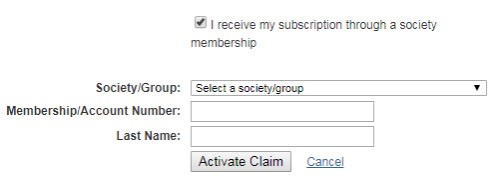 Society membership details screenshot